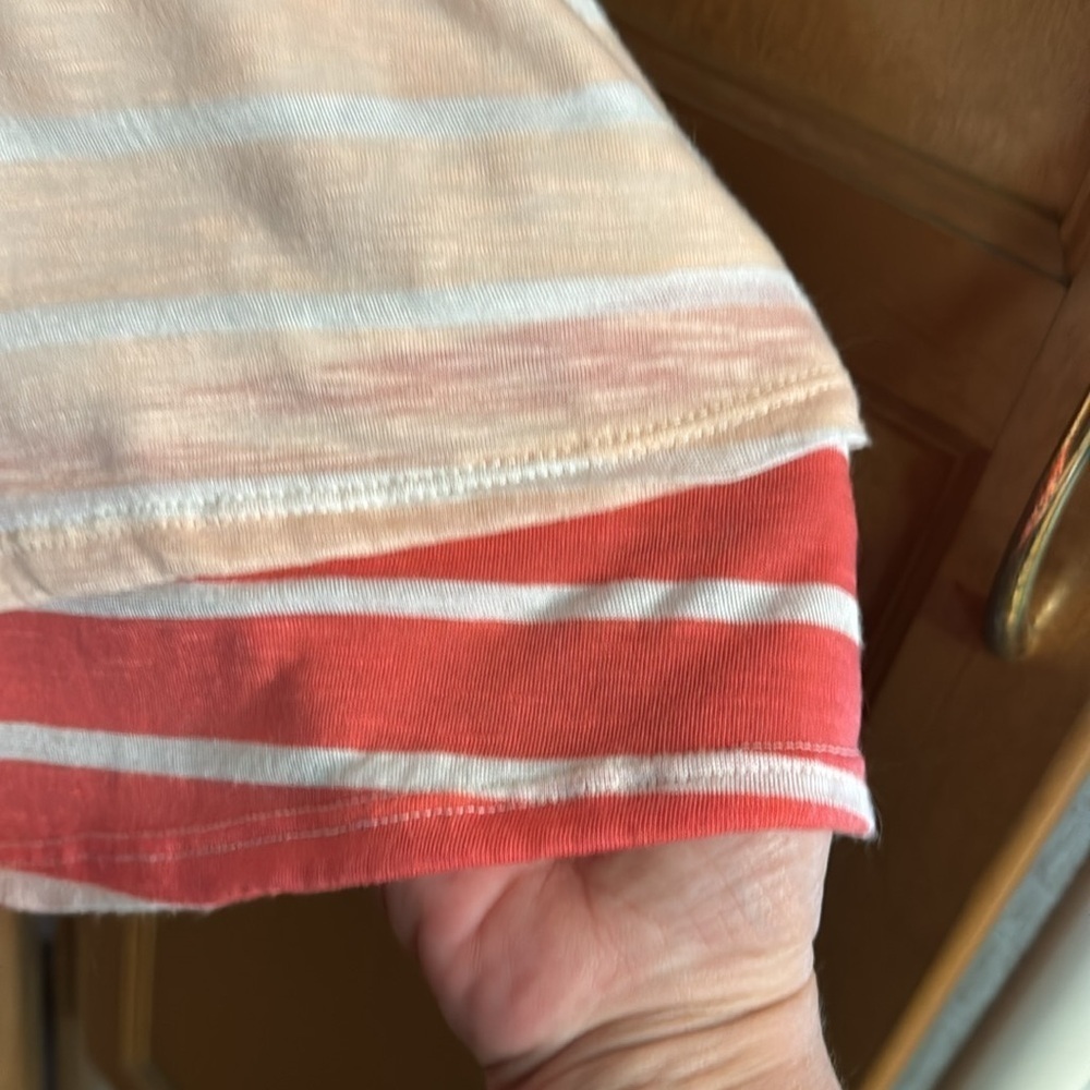 Striped Peach and Coral Women's Top size Medium new Puella asymmetrical - Picture 4 of 6